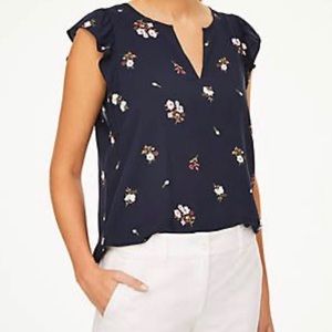 gorgeous split neck ruffle top :: LOFT